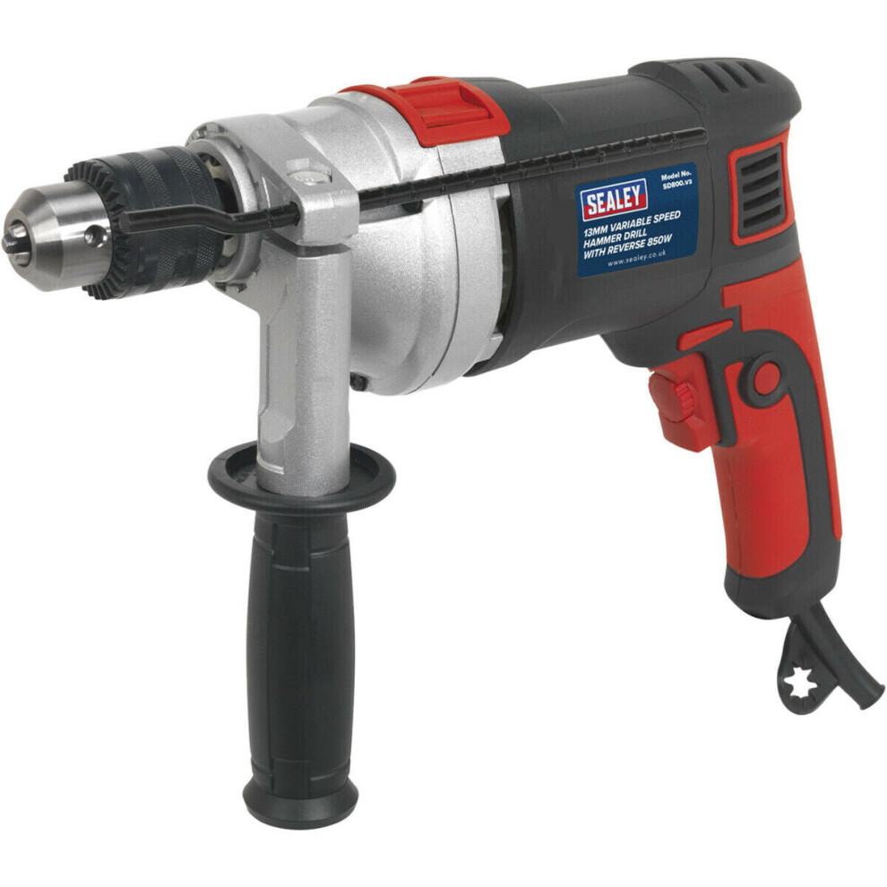 850W Heavy Duty Hammer Drill - 13mm Chuck - Variable Speed - Reverse Controls