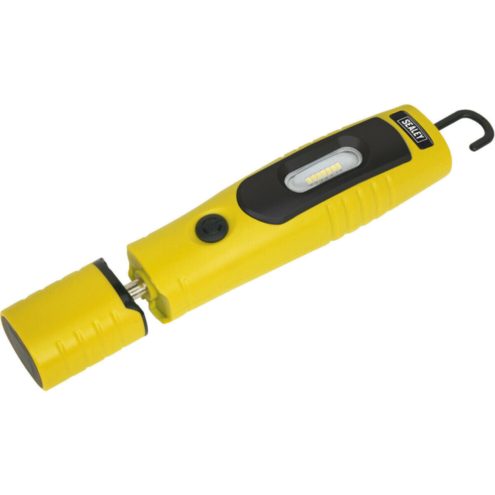 360Â Swivel Inspection Light - 7 SMD & 3W SMD LED - Rechargeable - Yellow