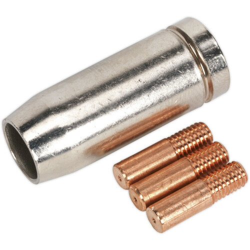 Loops Contact Tip & Nozzle Bundle for MB15 Torches - 0.6mm Tips & Conical Nozzle