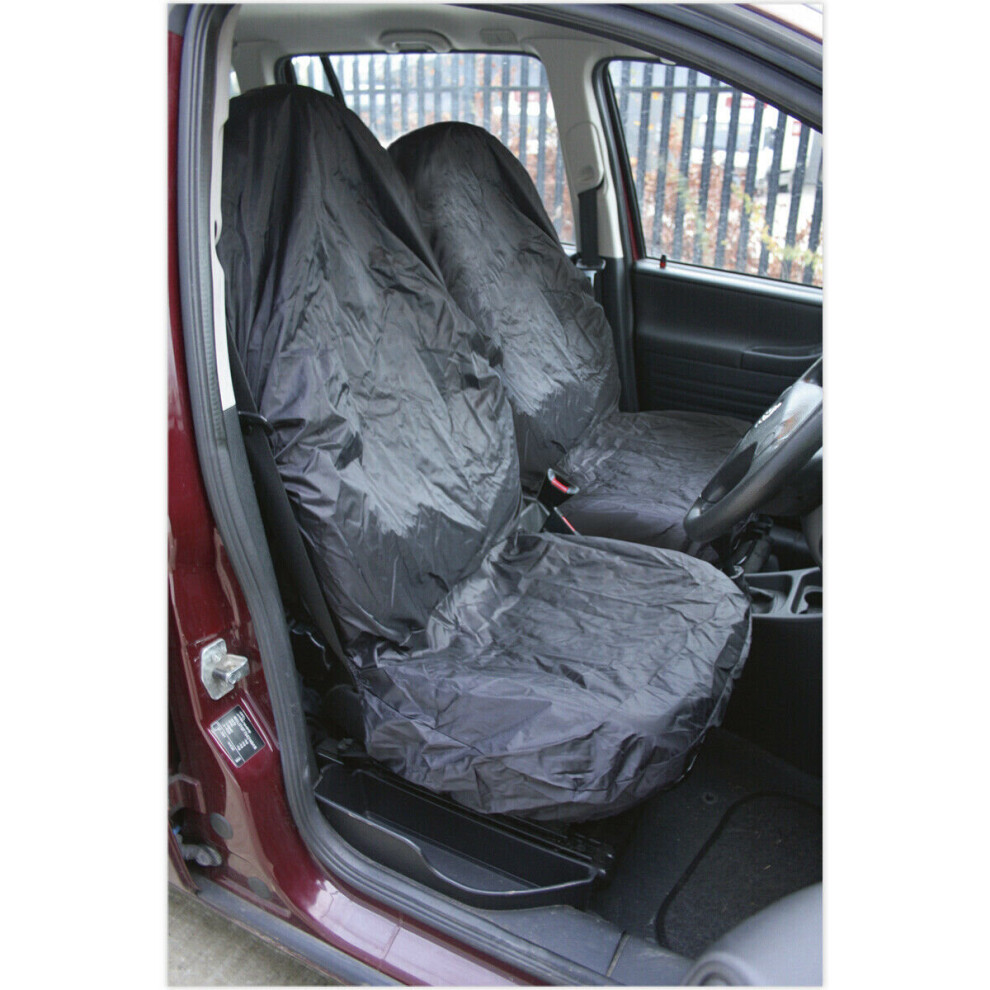 Loops 2 Pack Lightweight Front Car Seat Protector - Water-Resistant Nylon - Universal