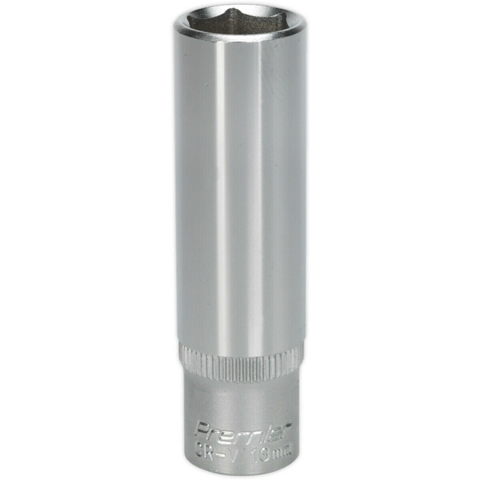 Loops 13Mm Forged Steel Deep Drive Socket - 3/8" Square Drive - Chrome Vanadium Socket