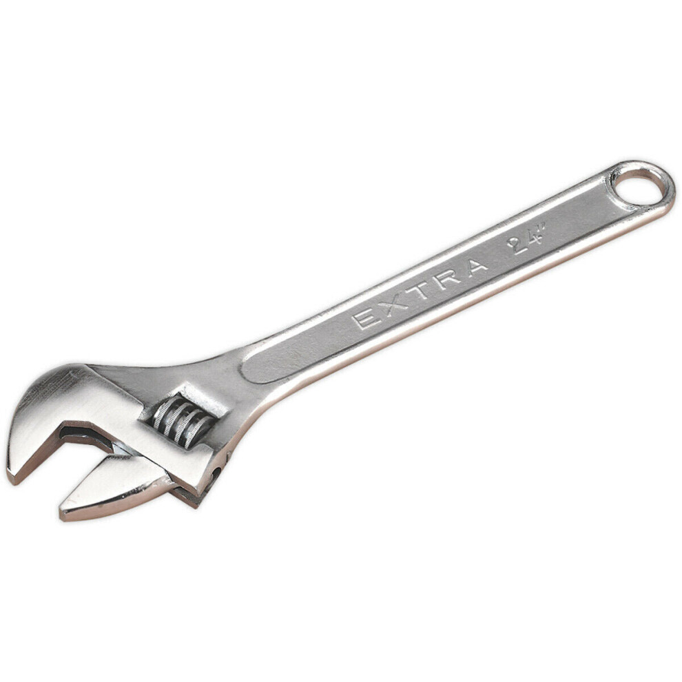 600Mm Adjustable Wrench - Chrome Plated Steel - 62Mm Offset Jaws - Spanner 5056581904089