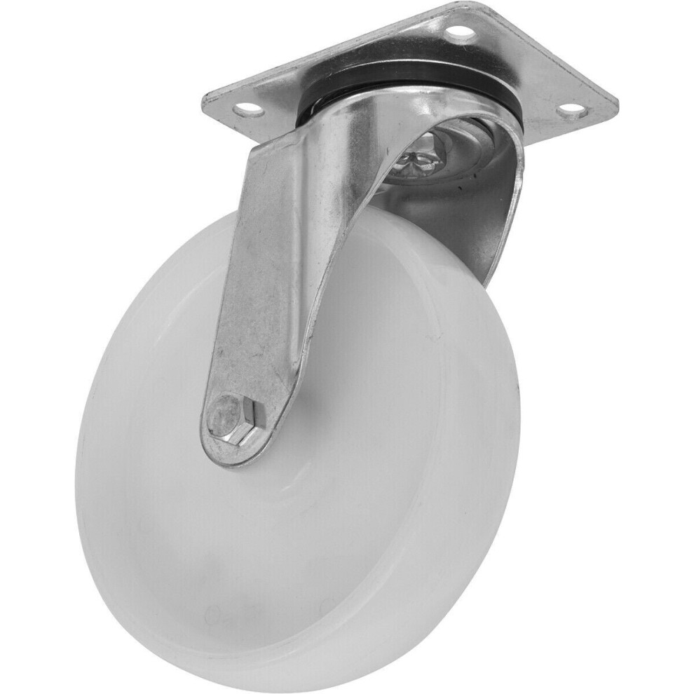 Loops 80Mm Heavy Duty Swivel Plate Castor Wheel 30Mm Tread Nylon With Aluminium Core