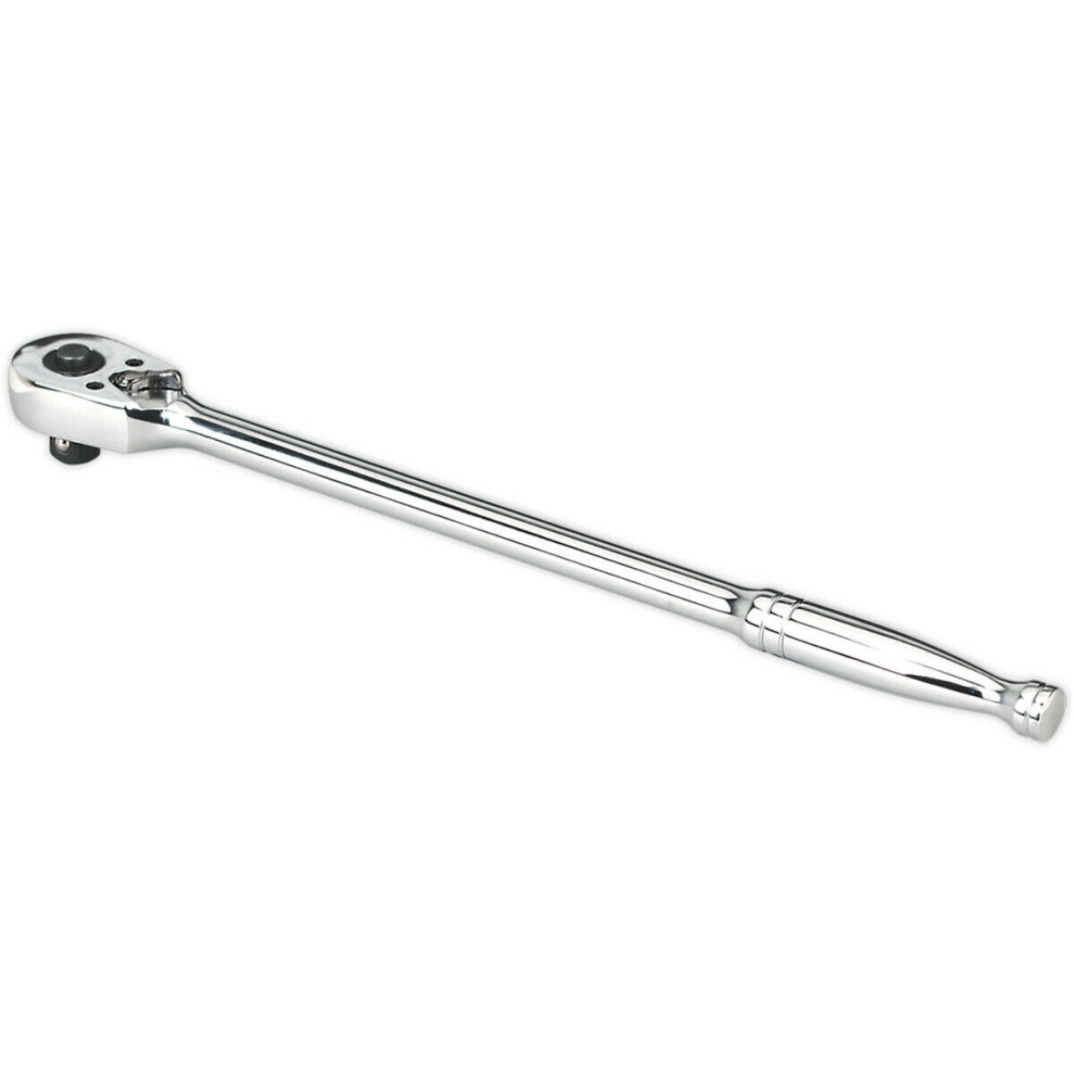 Long Reach 48-Tooth Pear-Head Ratchet Wrench - 3/8 Inch Sq Drive - Flip Reverse-image-OPC-P8WKT5D-NEW