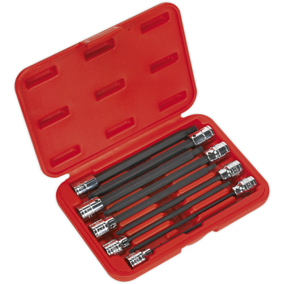 9pc TRX Star Socket Bit Set 3/8" Square Drive - T10 to T50 - 150mm Long Shaft