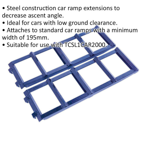 Loops PAIR Car Ramp Extensions - 800kg Capacity per Pair - Attachments for ys03213 1