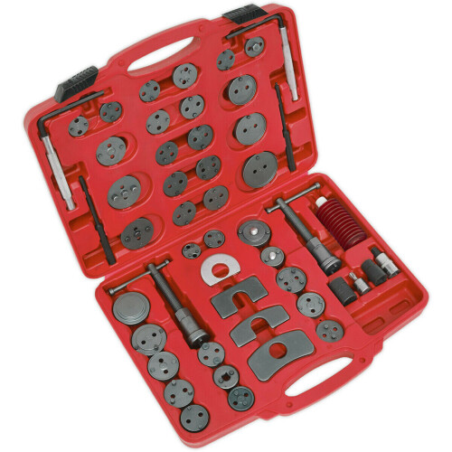 Loops 50 Piece Brake Piston Tool Kit - Push & Wind Back Brake Pistons - Storage Case