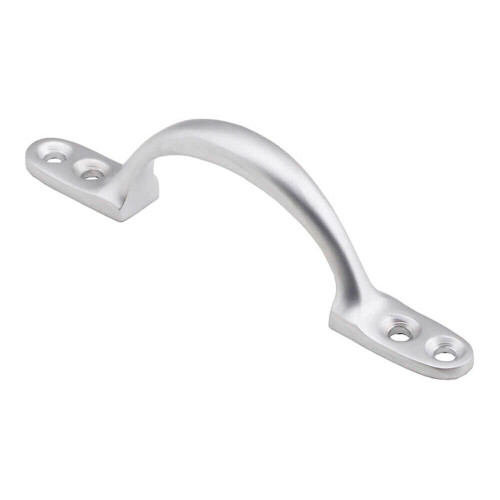 Loops Sash Window Bow Shaped Lift Handle 102 x 12mm 28mm Proj Satin Chrome 1
