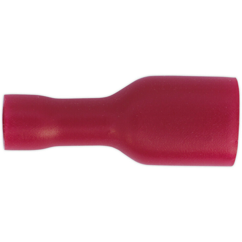 100 PACK Fully Insulated Female Terminal - 6.3mm - 22 to 18 AWG Cable - Red