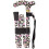 Loops Deluxe Ambidextrous Foldable Walking Cane - 5 Height Settings - Broadway Design 1