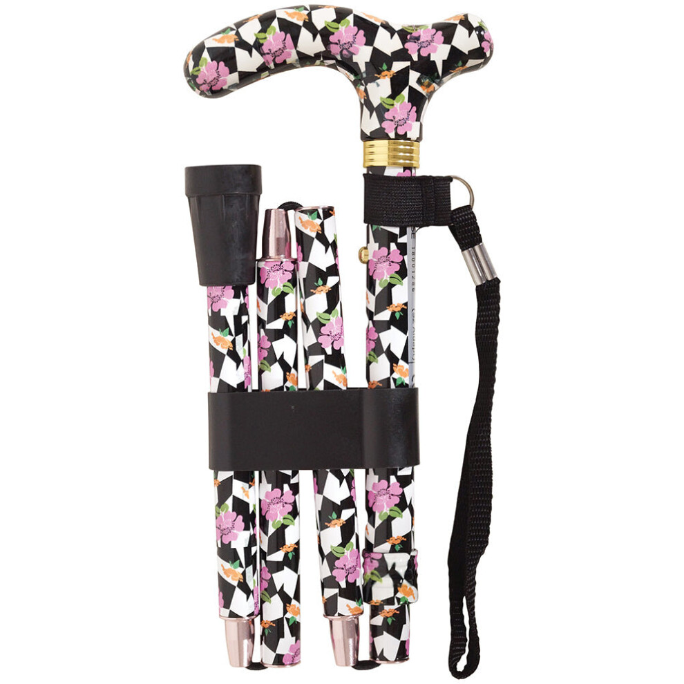 Loops Deluxe Ambidextrous Foldable Walking Cane - 5 Height Settings - Broadway Design