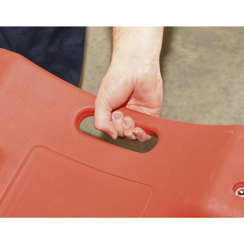 Loops Red One Piece Composite Creeper - 6 x 75mm Castors - Padded Headrest - Polymer 2