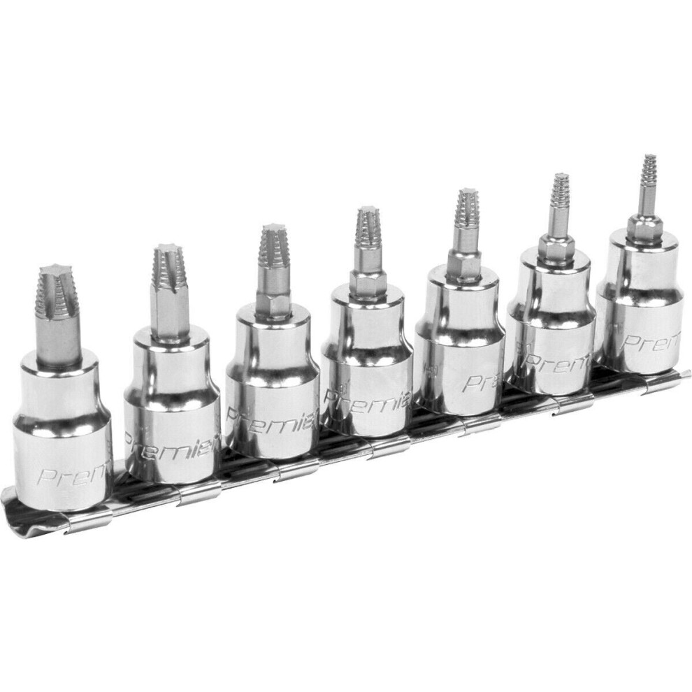 Loops 7Pc Trx Star Socket Bit Set - 3/8" Square Drive - Damaged & Stripped Bolt Screws