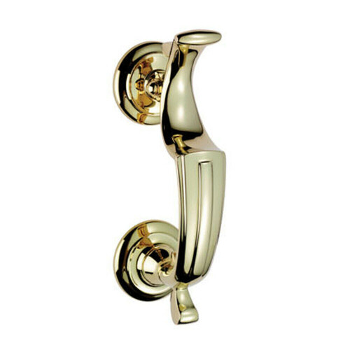 Loops Heavyweight Doctors Door Knocker 121mm Fixing Centres Stainless Brass 2