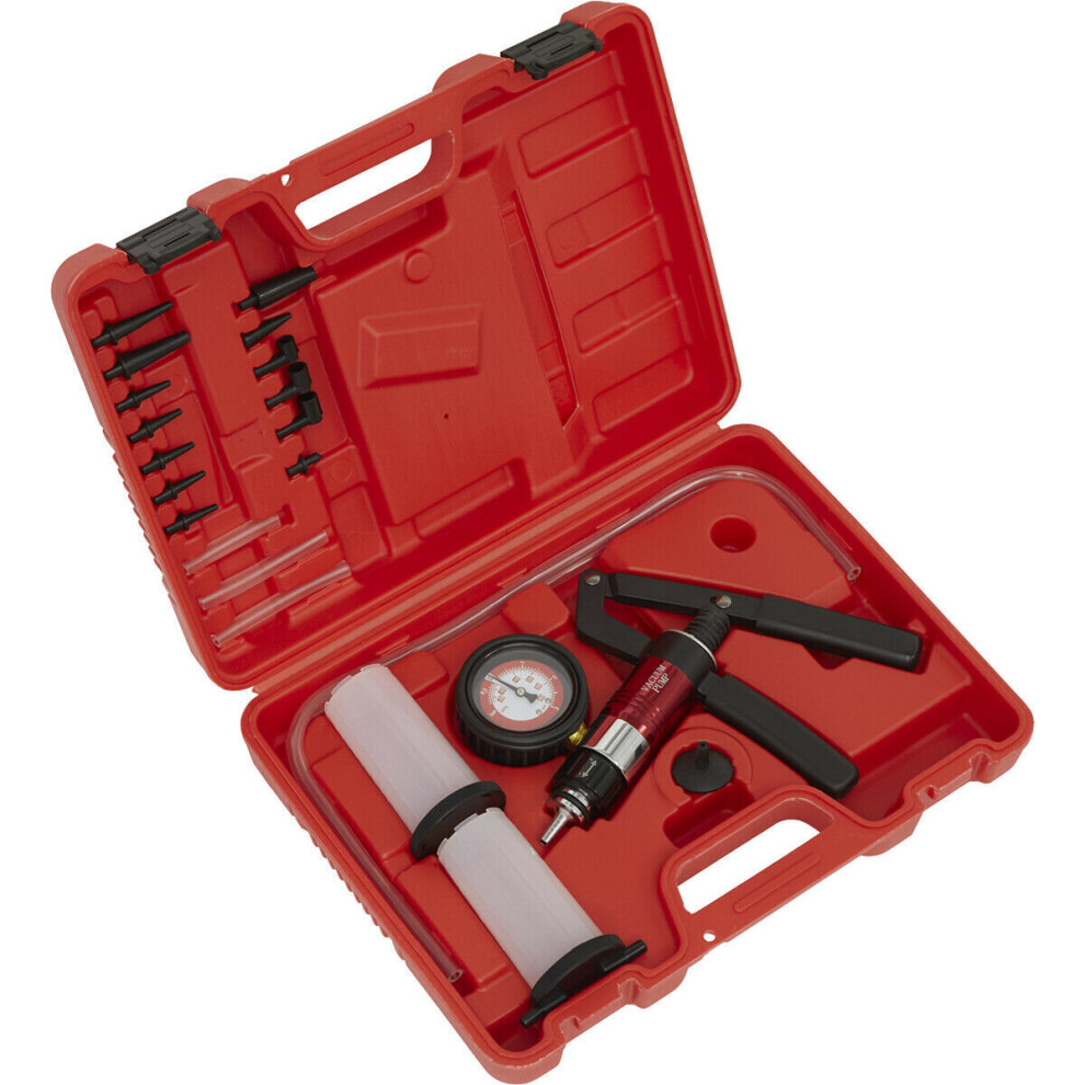 Loops Vacuum & Pressure Test Bleeding Kit - Easy-To-Read Gauge - Brake Diagnostic Tool