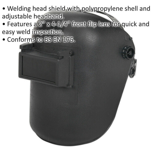 Loops Welding Head Shield - Adjustable Headband - Shade 10 - Front Flip Up Lens 1