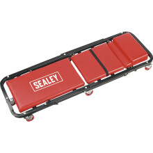 Mechanics Steel Creeper Seat - 7 x 63mm Swivel Castors - Vinyl Cover - Red Frame