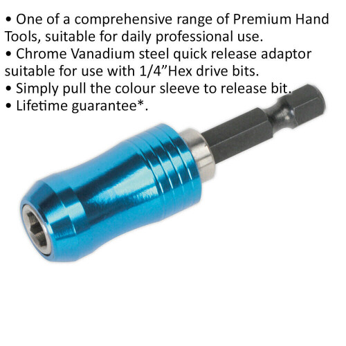 Loops Quick Release Chuck Bit Holder - Suitable for 1/4" Hex Drive Bits - Quick Change 1