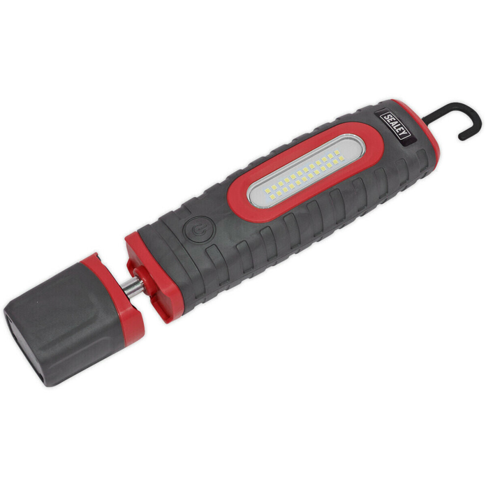 360Â Swivel Inspection Light - 24 SMD & 3W SMD LED - Rechargeable - Red