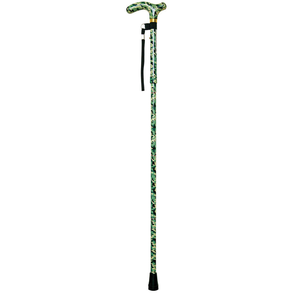 Deluxe Ambidextrous Foldable Walking Cane - 5 Height Settings - Camoflauge