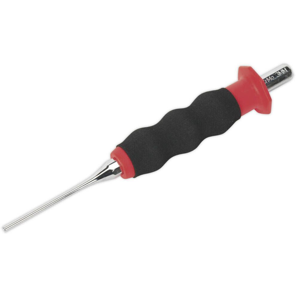 3mm Sheathed Parallel Pin Punch - Contoured Foam Grip - Chrome Molybdenum Steel