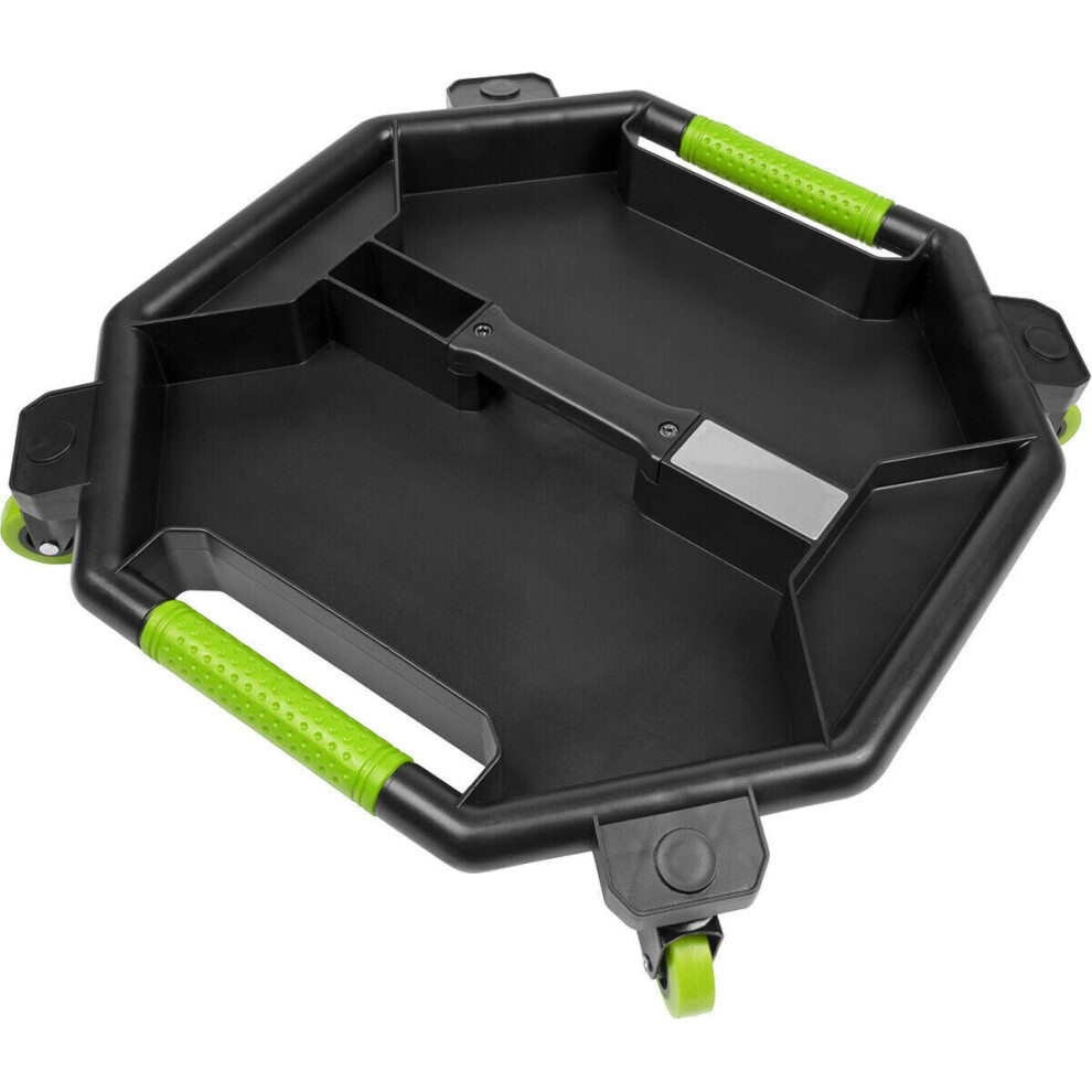 Creeper Tool Tray - Five Compartments - 360Ã Plastic Swivel Castors - Green