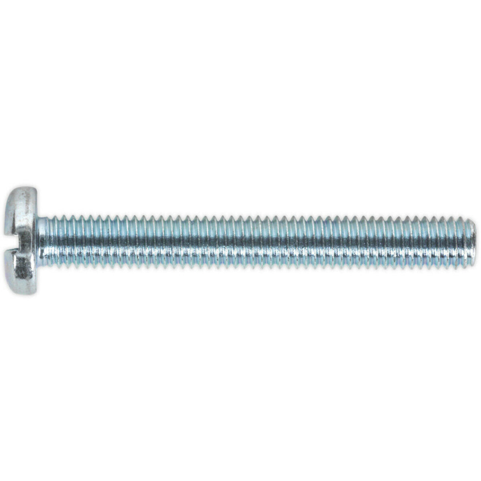 50 PACK Zinc Pan Head Slot Machine Screw - 0.8mm Pitch - M5 x 50mm - DIN 85