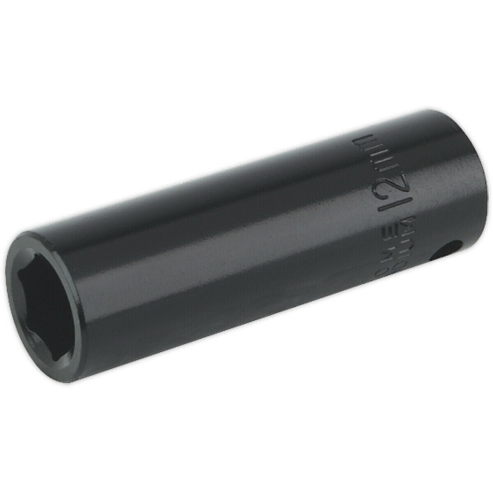 Loops 12Mm Forged Deep Impact Socket - 3/8 Inch Sq Drive Chrome Vanadium Wrench Socket