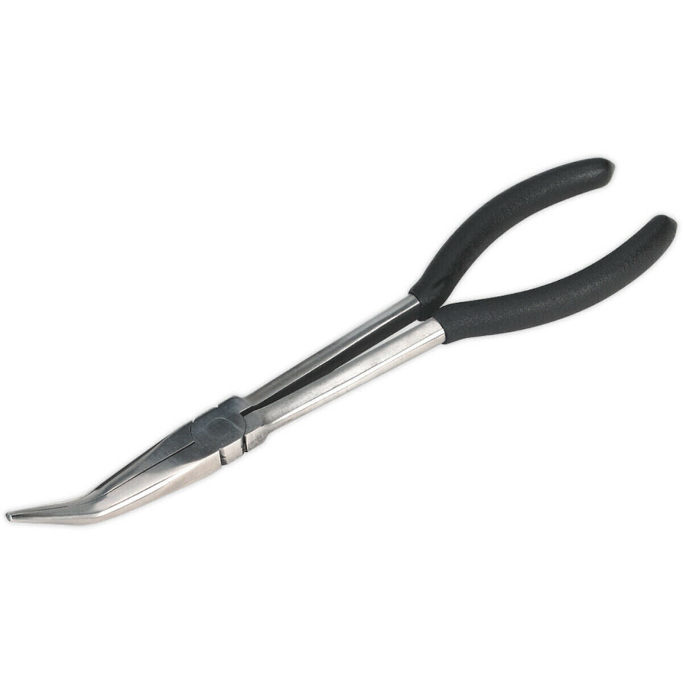 275mm Angled Needle Nose Pliers - Drop Forged Steel - 45 Degree Angle Nose