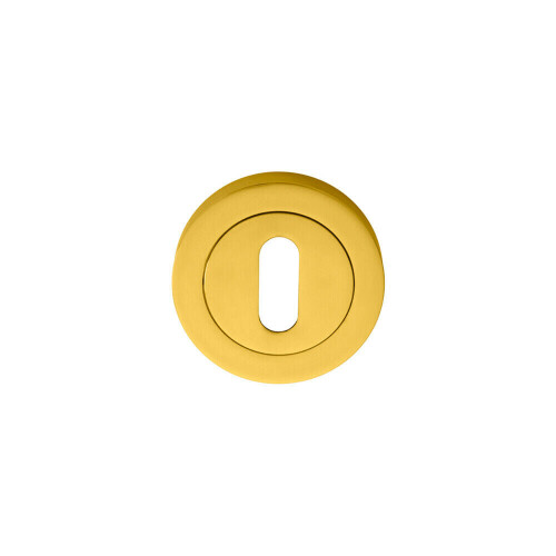 Loops 50mm Lock Profile Escutcheon Concealed Fix Polished Brass Keyhole Cover 1