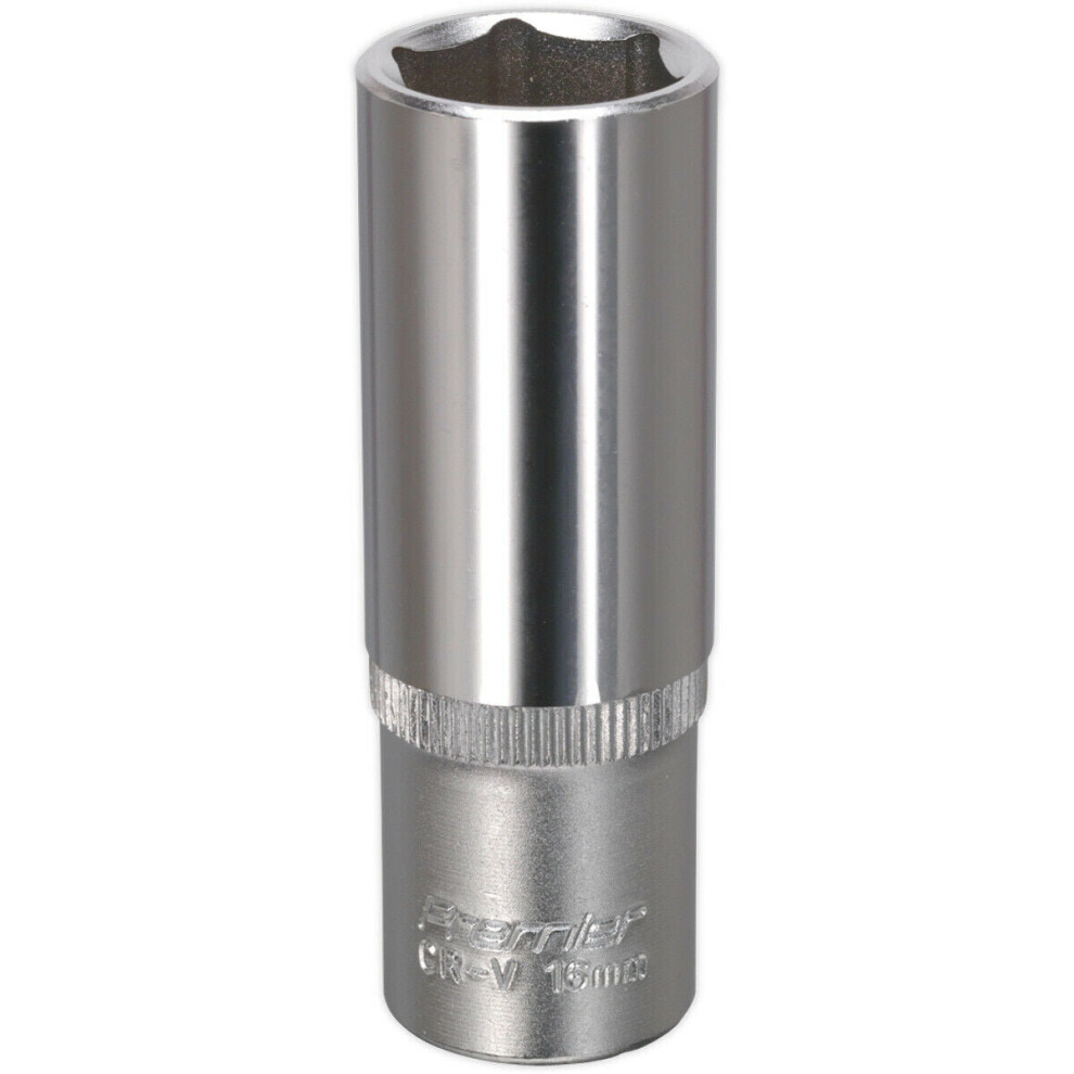 Loops 16Mm Forged Steel Deep Drive Socket - 3/8" Square Drive - Chrome Vanadium Socket
