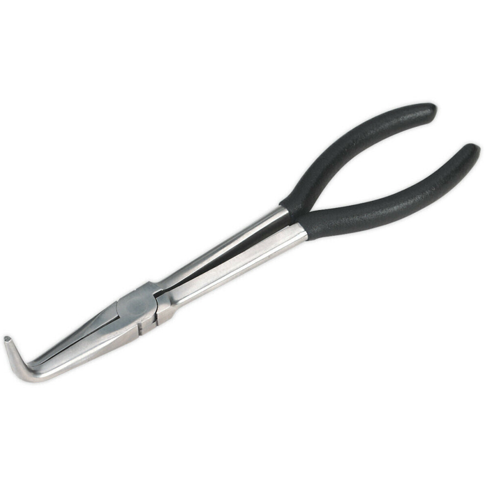 Loops 275Mm Angled Needle Nose Pliers - Drop Forged Steel - 90 Degree Angle Nose