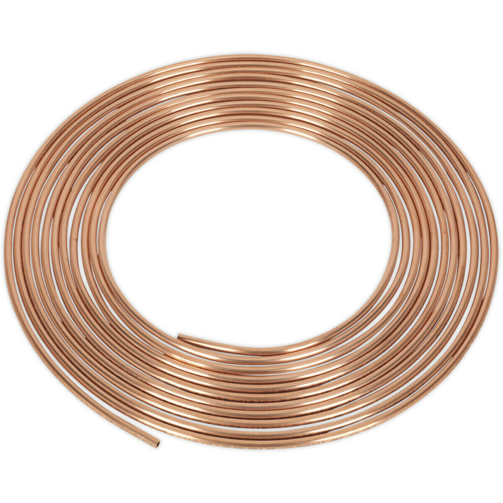 25ft Brake Pipe Copper Tubing - 20 Gauge - 3/16 Inch Pipes - 215bar Max Pressure