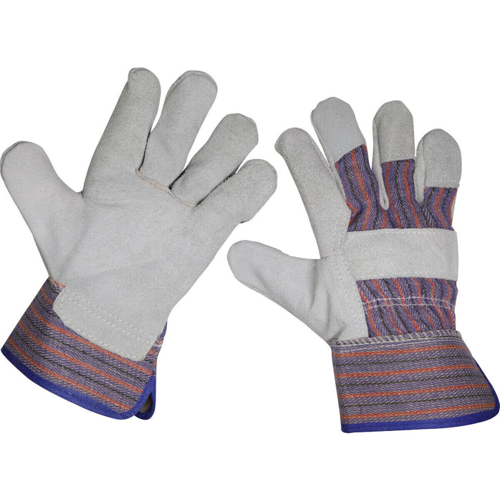 Pair General Purpose Riggers Gloves - Strong Stitching - Trades Hand Protection 5056581928108