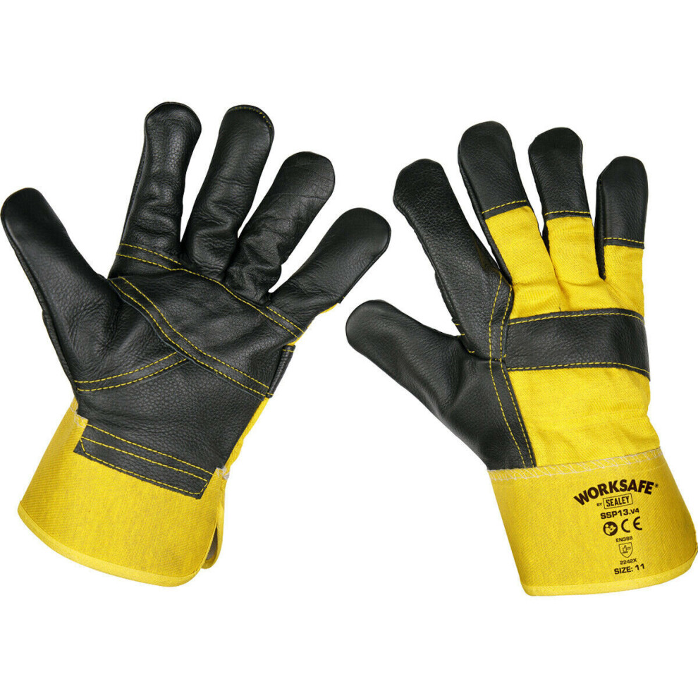 PAIR General Purpose Riggers Gloves - Strong Stitching - Hide Palm Protection