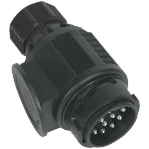 Loops 12V Plastic 3-Pin Euro Towing Plug - Twin Outlet Converter - Protective End Cap 2
