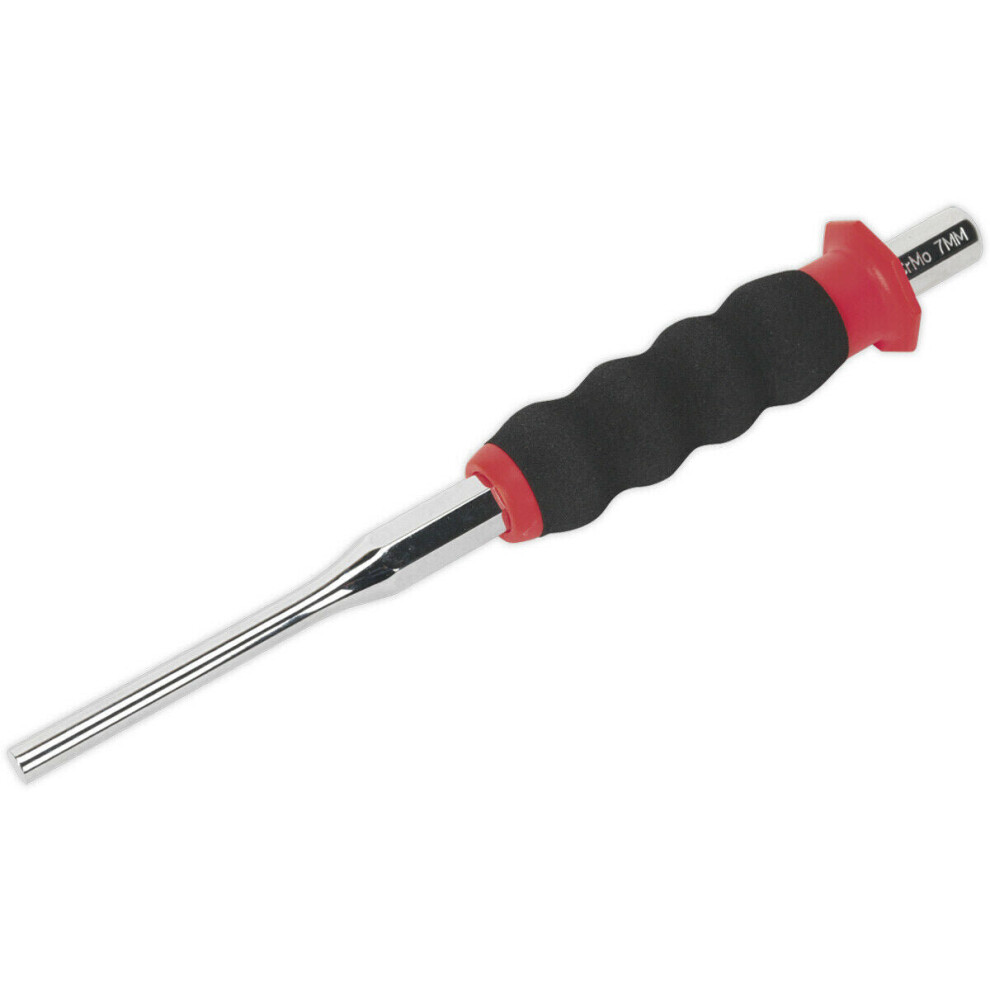 7mm Sheathed Parallel Pin Punch - Contoured Foam Grip - Chrome Molybdenum Steel