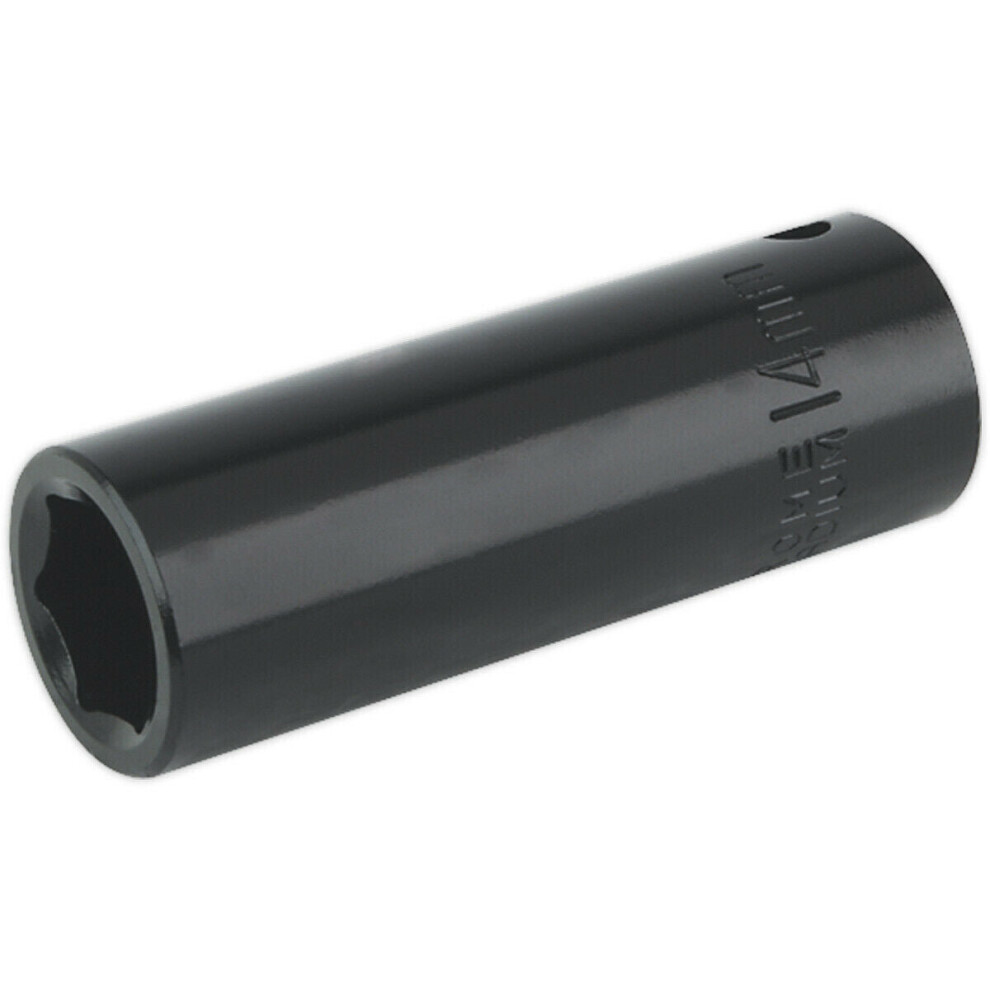 14mm Forged Deep Impact Socket - 3/8 Inch Sq Drive Chrome Vanadium Wrench Socket