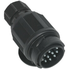 12V Plastic 3-Pin Euro Towing Plug - Twin Outlet Converter - Protective End Cap
