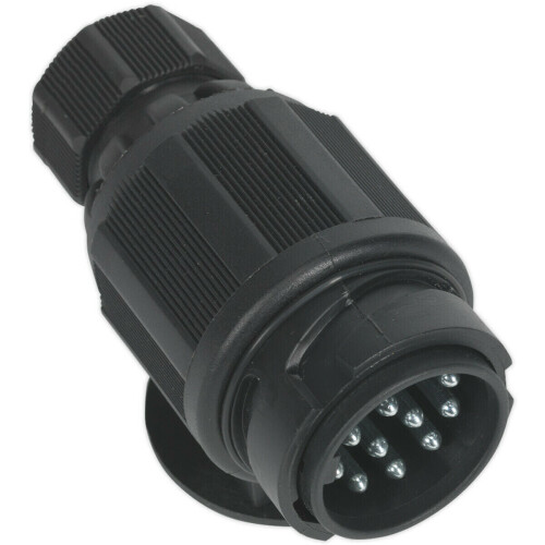 Loops 12V Plastic 3-Pin Euro Towing Plug - Twin Outlet Converter - Protective End Cap