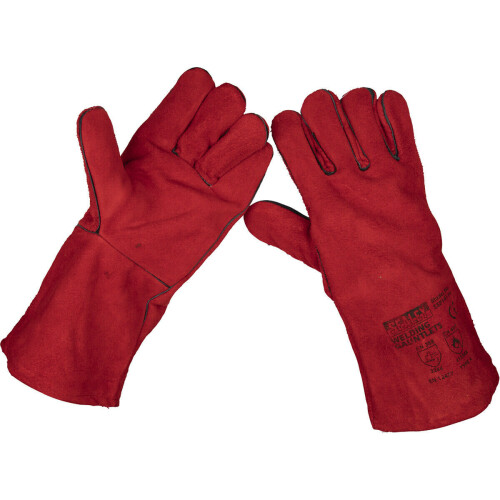 Loops PAIR Lined Leather Welding Gauntlets - Superior Heat & Spatter Protection