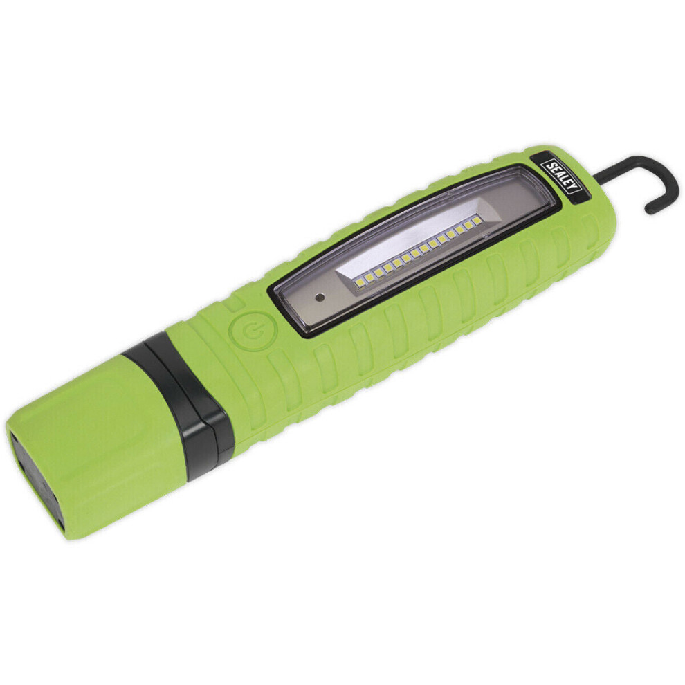 360Â Swivel Inspection Light - 14 SMD & 3W SMD LED - Rechargeable - Green