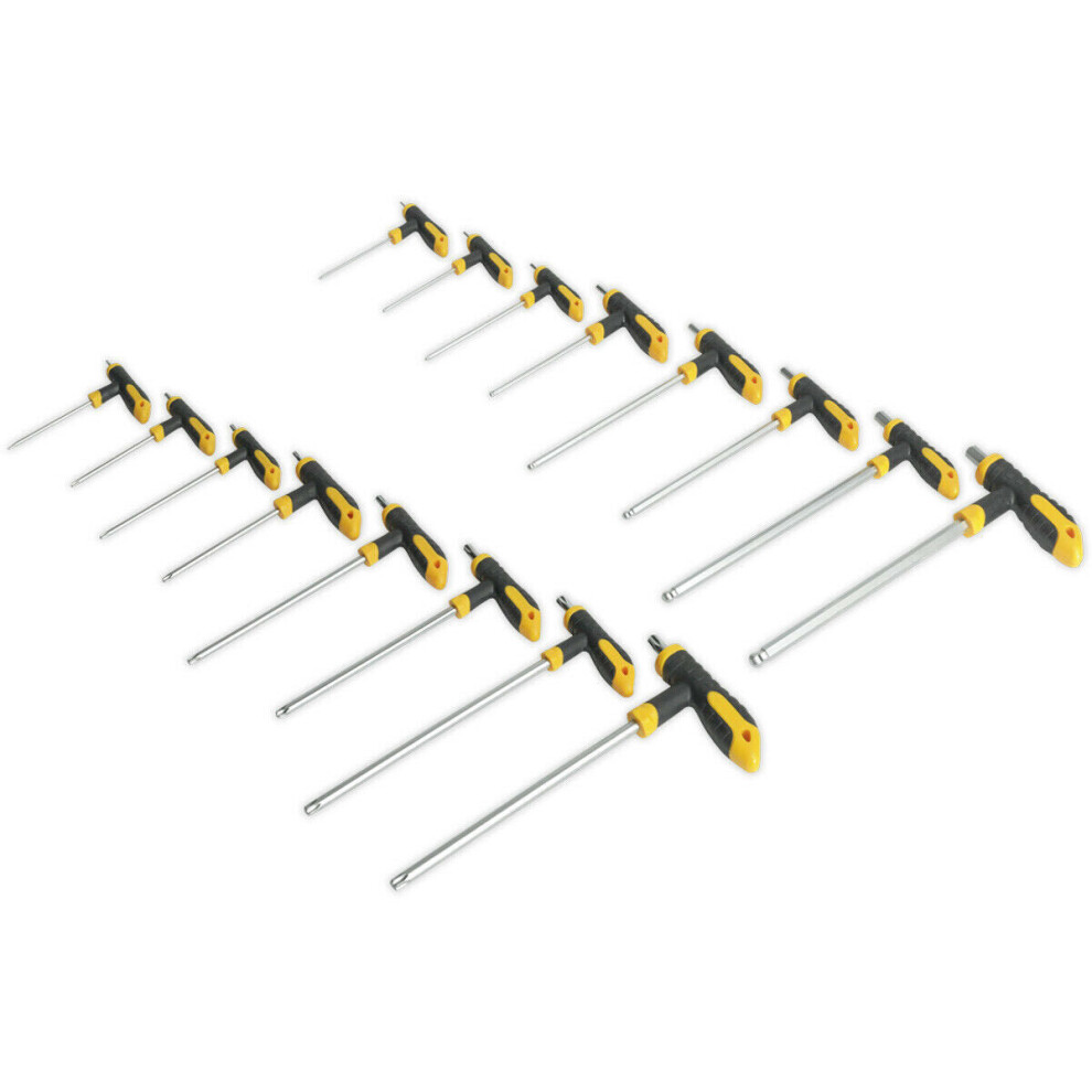 16 Piece T-Handle TRX-Star & Hex Key Set - 110mm to 265mm - Comfort Grip Handle