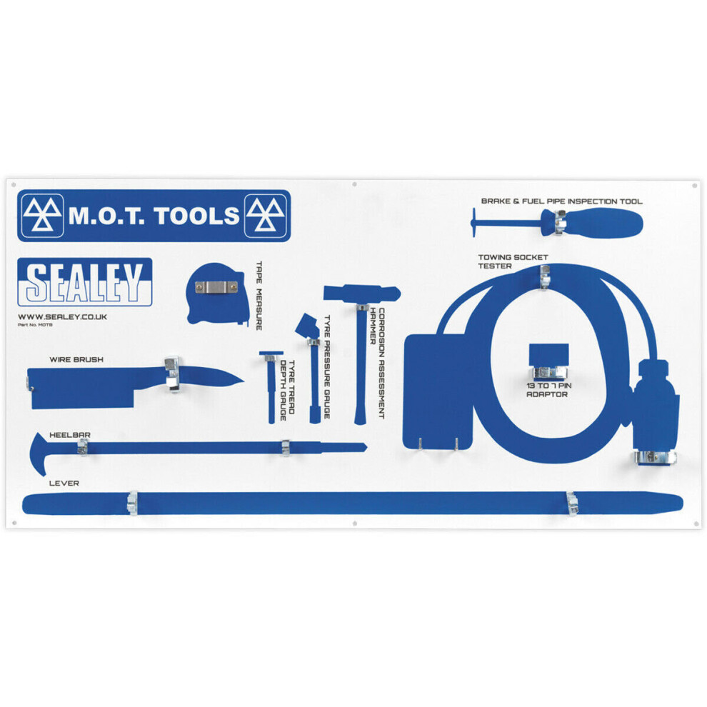 MOT Tool Board - Tool Organisation Rack - Wall Mounted - Tools Not Included