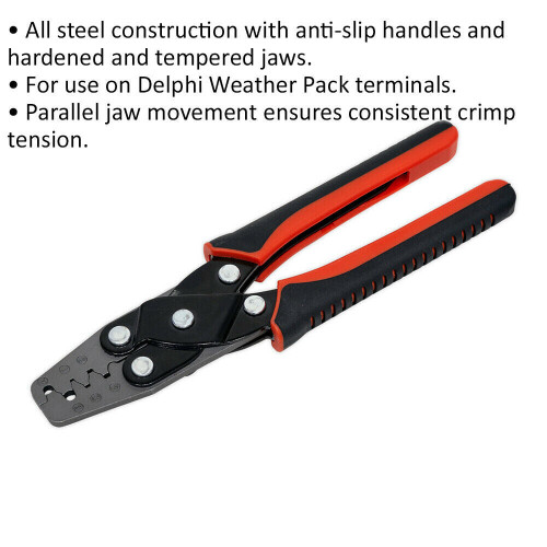 Loops Steel Crimping Tool - Delphi Weather Pack Terminals - Parallel Jaw Movement 1