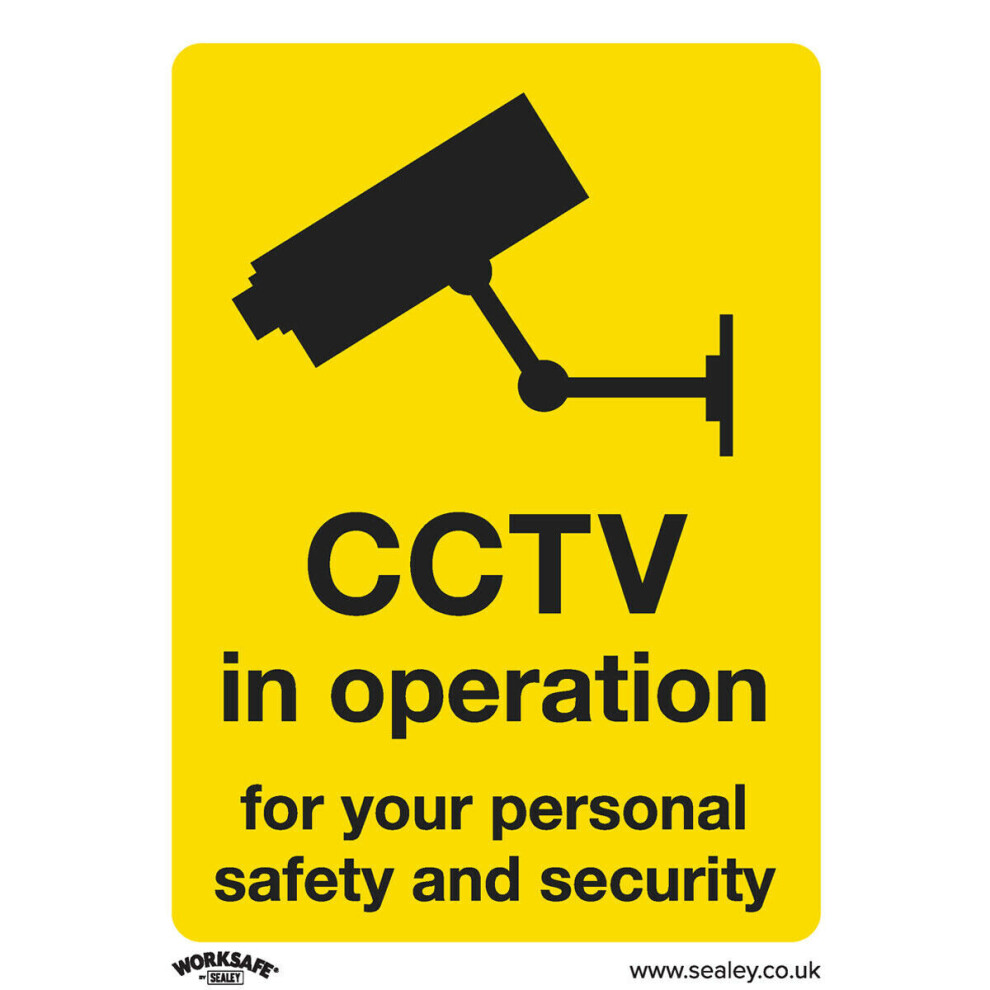 Loops 1X Cctv In Operation Security Safety Sign - Rigid Plastic 75 X 100Mm Warning