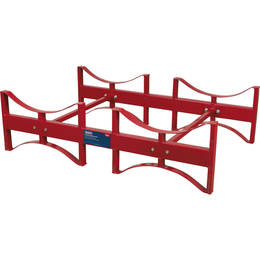 2 Drum Storage Racking - Heavy Duty Steel - Holds 2 X 205L Drums - Stackable 5056524273982