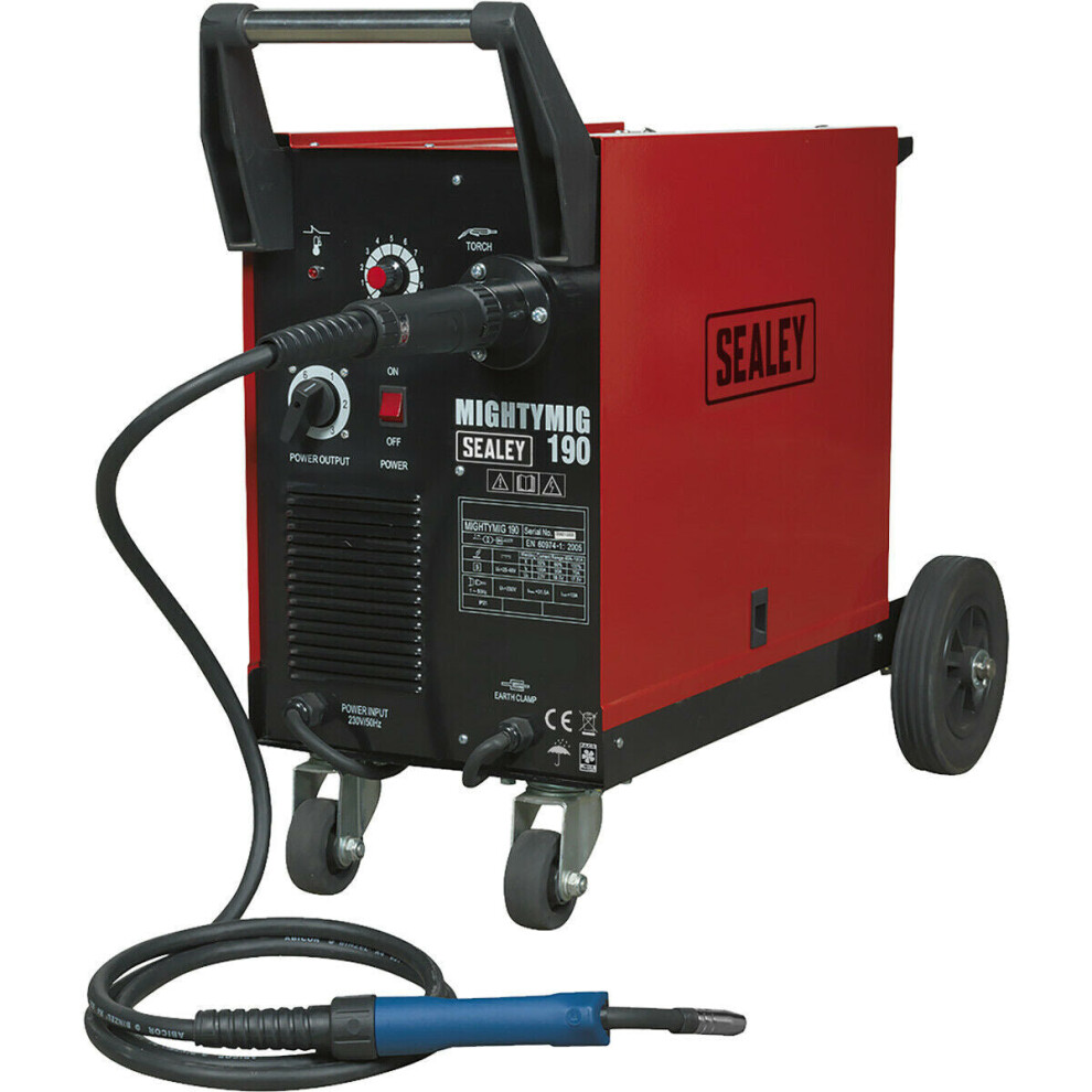 Loops 190A Gas / No-Gas Mig Welder With Euro Torch - 2M Earth Cable - 230V Supply
