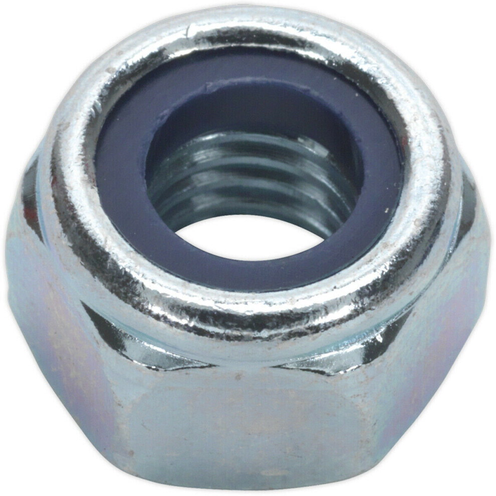 100 Pack - Zinc Plated Nylon Locknut Bolt - 1.5Mm Pitch - M10 - Din 982 - Metric 5056524290705