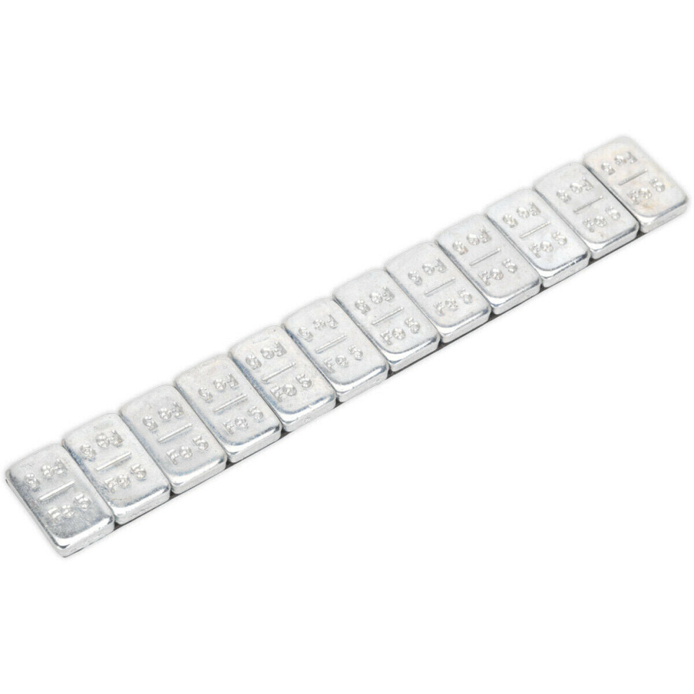 100 PACK 5g Adhesive Wheel Weight - Strip of 12 - Zinc Plated Steel - Balance